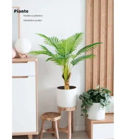 Hot Pianta di palma areca in polietilene con 9 foglie, 90 cm Fiori Artificiali