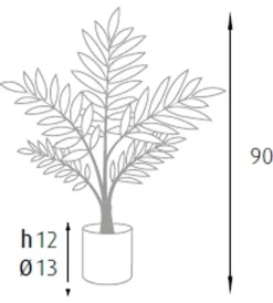 Hot Pianta di palma areca in polietilene con 9 foglie, 90 cm Fiori Artificiali