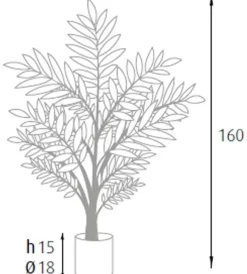 Fiori Artificiali- Pianta di palma areca in polietilene con 33 foglie, 160 cm
