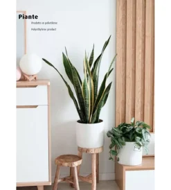 Fiori Artificiali- Pianta di sansevieria in polietilene con 21 foglie, 75 cm