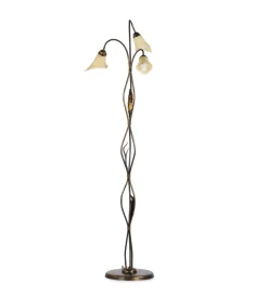 Outlet Piantana 3 luci 2alga" bronzo e 14 Illuminazione Per Interno