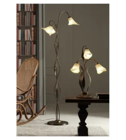 Outlet Piantana 3 luci 2alga" bronzo e 14 Illuminazione Per Interno