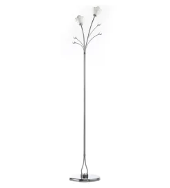 Onli Illuminazione Per Interno|Piantana "diamante" in metallo cromato e vetro, e14