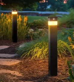 Illuminazione Per Esterno- Piantana led solare da esterno vtac nero 3000k