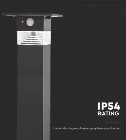 Illuminazione Per Esterno- Piantana led solare da esterno vtac nero 3000k