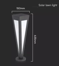 Illuminazione Per Esterno- Piantana led solare da esterno vtac nero a cono con telecomando 3000k