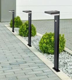 Illuminazione Per Esterno|Piantana led solare da esterno vtac quadrata nero 3000k