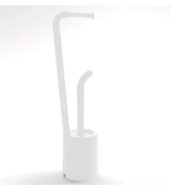 New Piantana porta rotolo e scopino bianco wendy Accessori Bagno