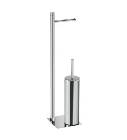 Accessori Bagno|Piantana portarotolo e scopino wc gedy "trilly" in acciaio inox cromato