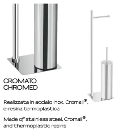 Accessori Bagno|Piantana portarotolo e scopino wc gedy "trilly" in acciaio inox cromato