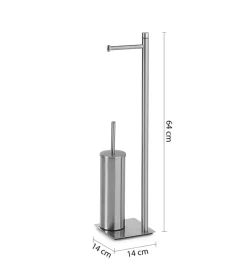 Accessori Bagno- Piantana portarotolo e scopino wc gedy