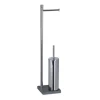 Accessori Bagno- Piantana portarotolo e scopino wc gedy "trilly" in acciaio inox grigio
