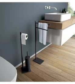 Accessori Bagno|Piantana portasalviette gedy "trilly" in acciaio inox nero