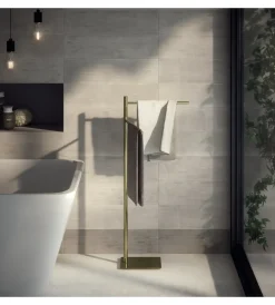 Best Piantana portasalviette gedy "trilly" in acciaio inox oro spazzolato Accessori Bagno