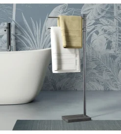 Accessori Bagno|Piantana portasalviette gedy "trilly" in acciaio inox grigio