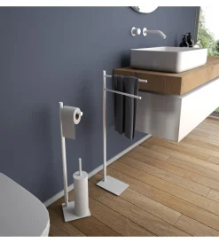 Clearance Piantana portasalviette gedy "trilly" in acciaio inox bianco Accessori Bagno