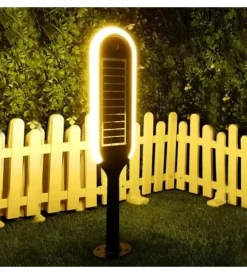 Illuminazione Per Esterno|Piantana solare led da giardino bianca e nera 4000k, 5w