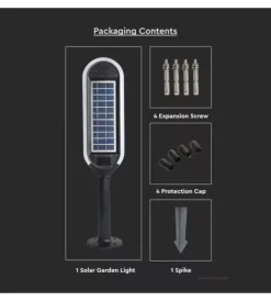 Illuminazione Per Esterno|Piantana solare led da giardino bianca e nera 4000k, 5w