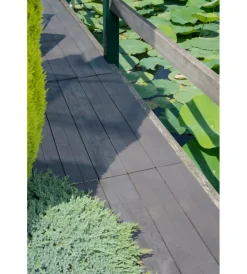 ArtPlast Fontane, Decorazioni E Pavimentazioni|Piastrella da esterno a doga effetto legno marrone - 118x14,5x2,5 cm.