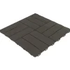 Fontane, Decorazioni E Pavimentazioni-ArtPlast Piastrella da esterno autoagganciante in polipropilene simil-legno marrone 563x563x13 mm