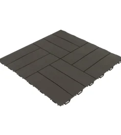 Fontane, Decorazioni E Pavimentazioni-ArtPlast Piastrella da esterno autoagganciante in polipropilene simil-legno marrone 563x563x13 mm