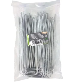 Erba Sintetica-Verdemax Picchetti a "u" in acciaio per prato sintetico 30 pezzi