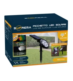 Illuminazione Per Esterno|Picchetto a led solare con luce rgb multicolor e naturale - 8 led