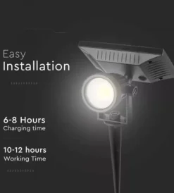 Outlet Picchetto faretto led solare da esterno vtac nero 6400k Illuminazione Per Esterno