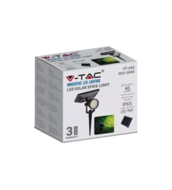Outlet Picchetto faretto led solare da esterno vtac nero 6400k Illuminazione Per Esterno