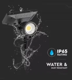 Illuminazione Per Esterno- Picchetto faretto led solare da esterno vtac nero 400k