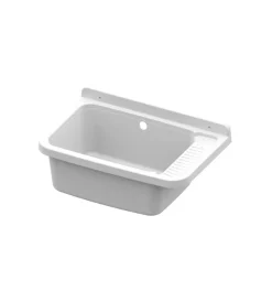 Mobiletti Multiuso|Pilozzo lavatoio in resina e pvc colore bianco con sifone incluso.
