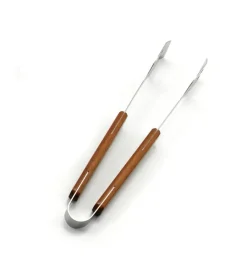 Ompagrill Barbecue|Pinza in acciaio inox da cm. 39 - con manico in legno