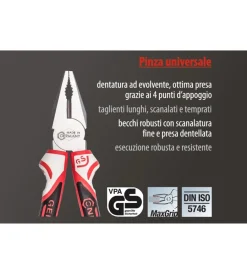 Pinze E Tenaglie|Pinza universale 3k 180 mm.