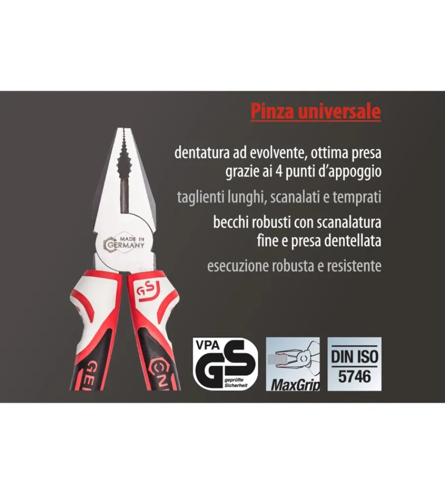 Pinze E Tenaglie- Pinza universale 3k 160 mm.