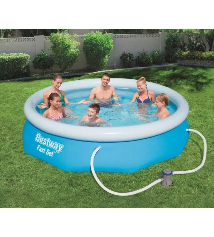 Bestway Piscine|Piscina fuori terra autoportante rotonda "fast set" con pompa e filtro a cartuccia 305x76 cm - cod. 57270