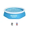 Piscine-Bestway Piscina fuori terra autoportante rotonda "fast set" con pompa e filtro a cartuccia 244x61 cm - cod. 57450
