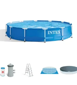 Intex Piscine|Piscina fuori terra con struttura rotonda "metal frame" blu 457x457x122 cm - cod. 28242np