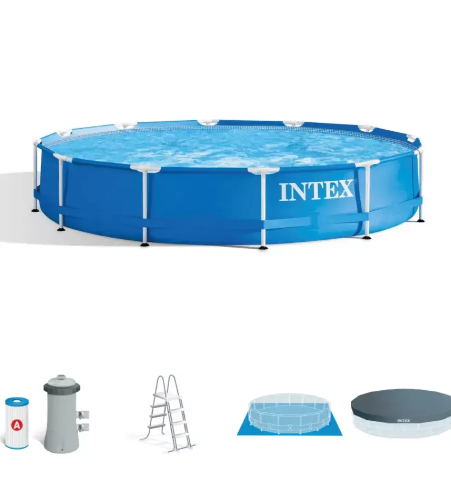 Intex Piscine|Piscina fuori terra con struttura rotonda "metal frame" blu 457x457x122 cm - cod. 28242np