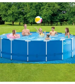 Intex Piscine|Piscina fuori terra con struttura rotonda "metal frame" blu 457x457x122 cm - cod. 28242np