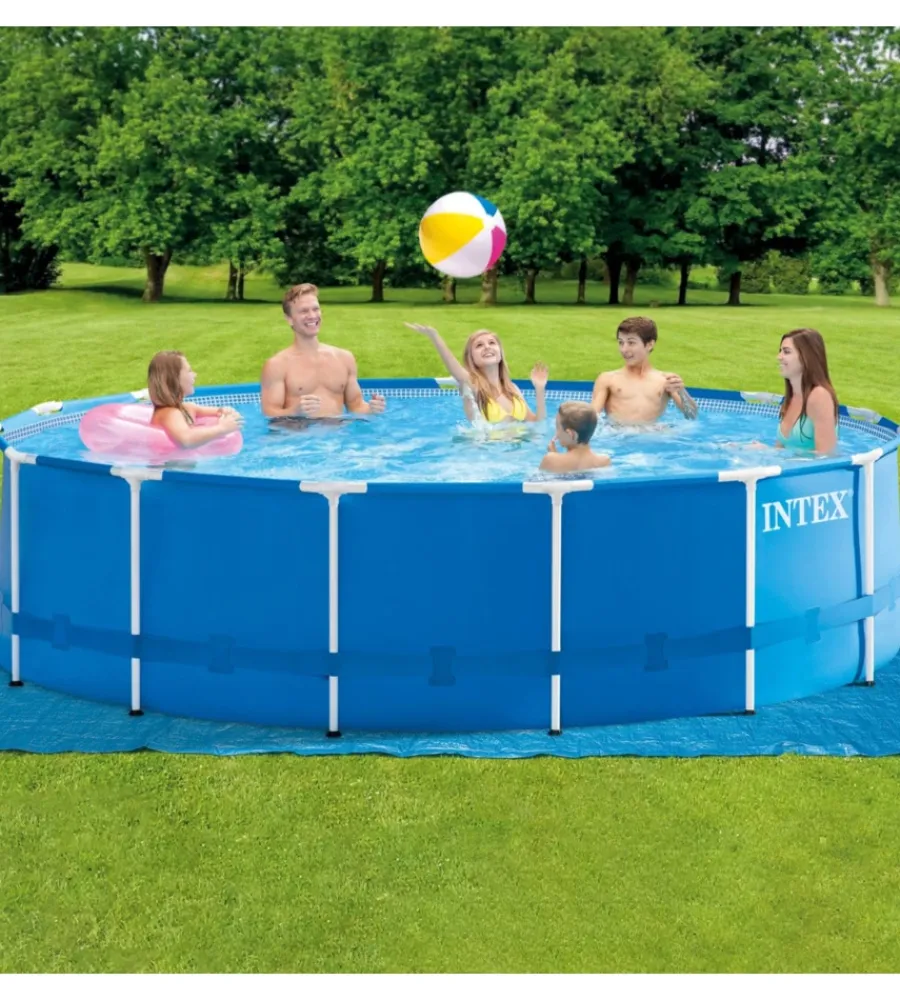 Intex Piscine|Piscina fuori terra con struttura rotonda "metal frame" blu 457x457x122 cm - cod. 28242np