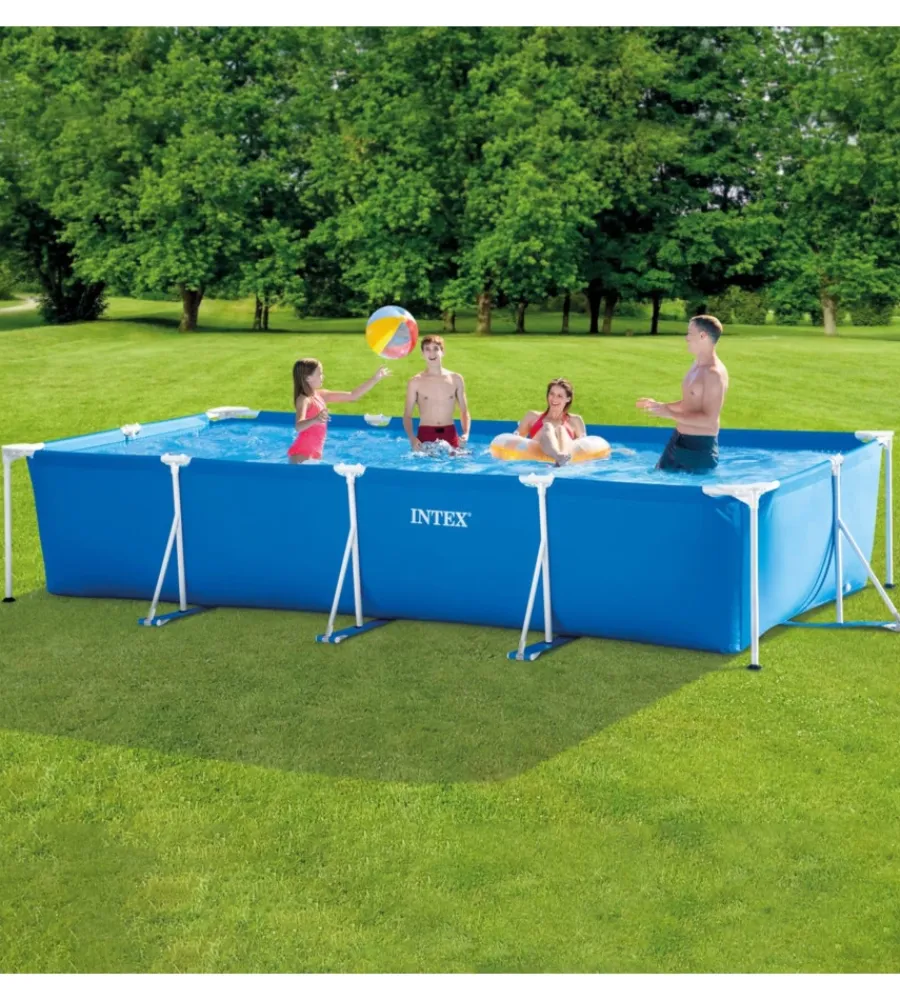 Intex Piscine|Piscina fuori terra con struttura rettangolare "rectangular frame" blu 450x220x84 cm i.2 - cod. 28273np