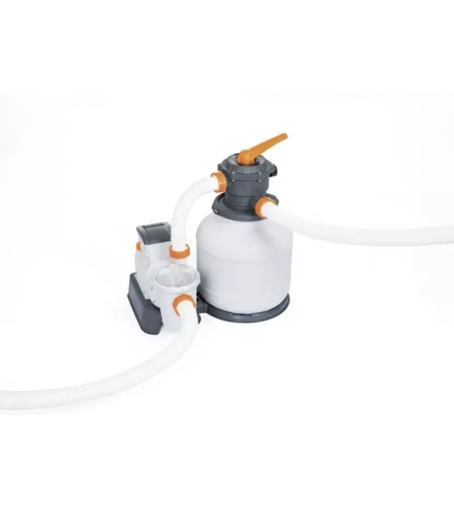Bestway Piscine|Piscina fuori terra con struttura rettangolare "power steel frame" con pompa, scaletta, cover e chemconnect bianco 549x274x122 cm - cod. 56466
