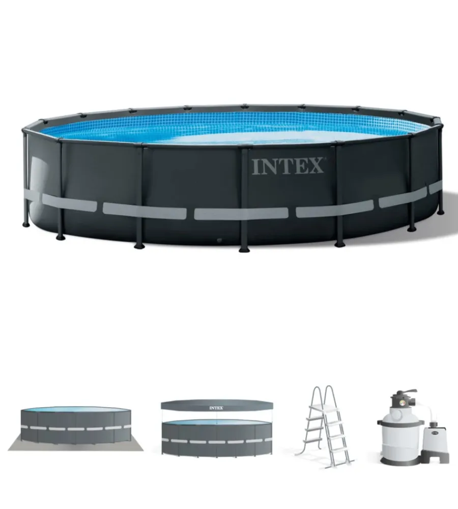 Online Piscina fuori terra con struttura rotonda "ultra xtr frame" pompa a sabbia antracite 488x122 cm - cod. 26326np Piscine