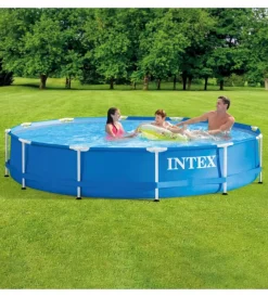Hot Piscina fuori terra con struttura rotonda "metal frame" blu 366x366x76 cm - cod. 28212np Piscine