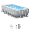 Intex Piscine|Piscina fuori terra con struttura rettangolare "prisma metal frame" grigio chiaro 400x200x100 cm - cod. 26788np