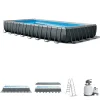 Intex Piscine|Piscina fuori terra con struttura rettangolare "ultra xtr frame" antracite 975x488x132cm - cod. 26374np
