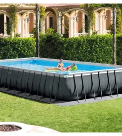Intex Piscine|Piscina fuori terra con struttura rettangolare "ultra xtr frame" antracite 975x488x132cm - cod. 26374np