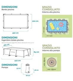 Piscine-Intex Piscina fuori terra con struttura rettangolare
