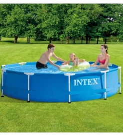 Clearance Piscina fuori terra con struttura rotonda "metal frame" blu 305x305x76 cm - cod. 28200np Piscine