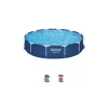 Piscine-Bestway Piscina fuori terra con struttura rotonda "steel pro" con pompa e filtro a cartuccia blu navy 366x76 cm - cod. 56681-new
